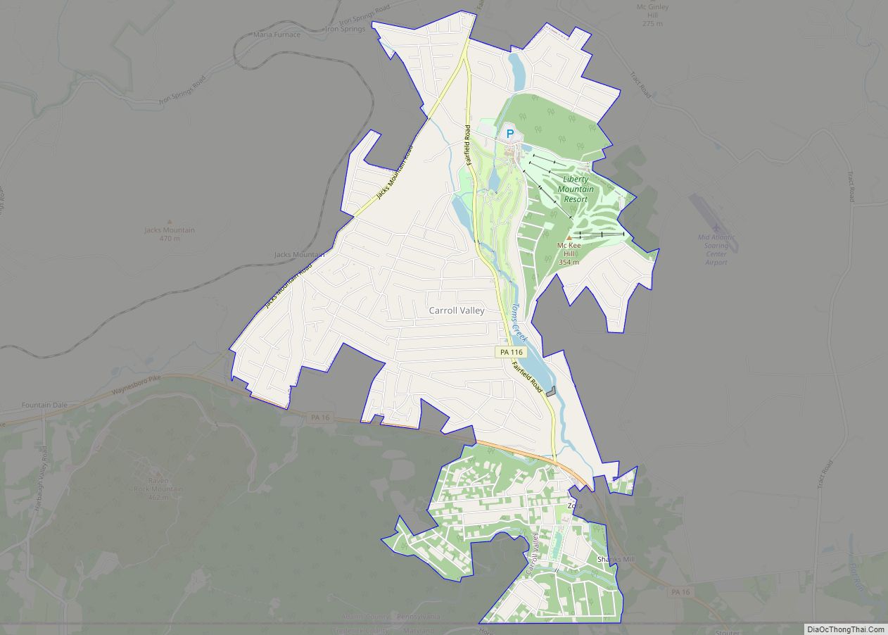 Map of Carroll Valley borough