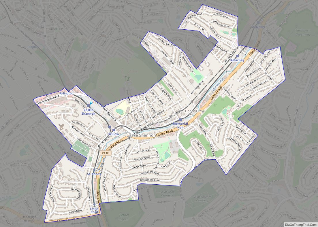 Map of Castle Shannon borough