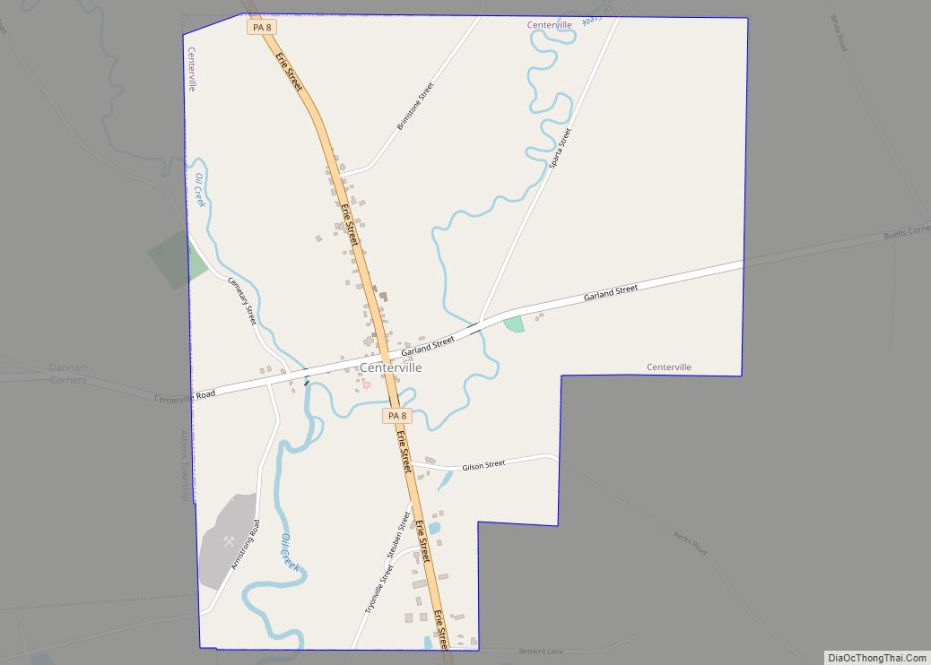 Map of Centerville borough, Pennsylvania