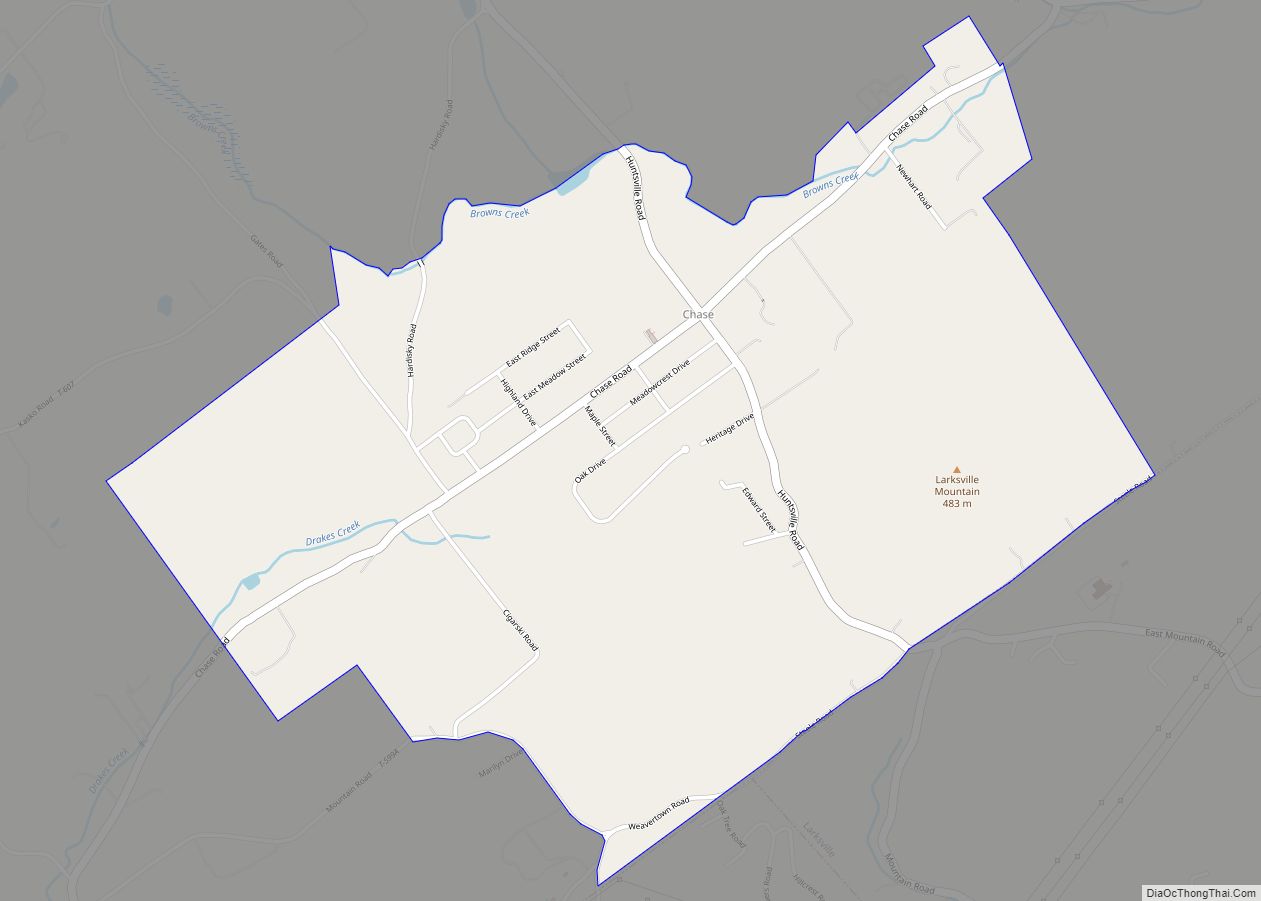 Map of Chase CDP, Pennsylvania