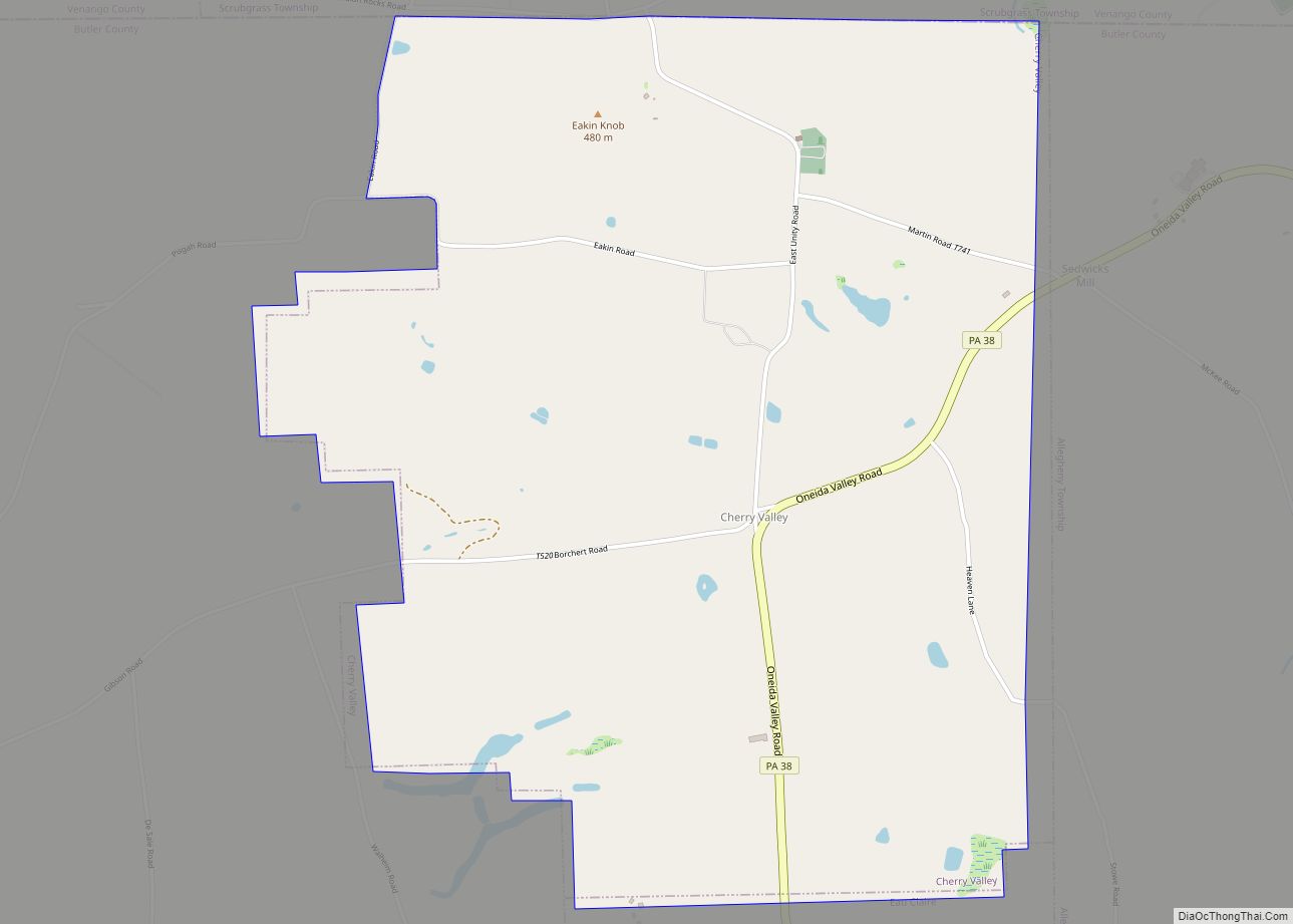 Map of Cherry Valley borough, Pennsylvania