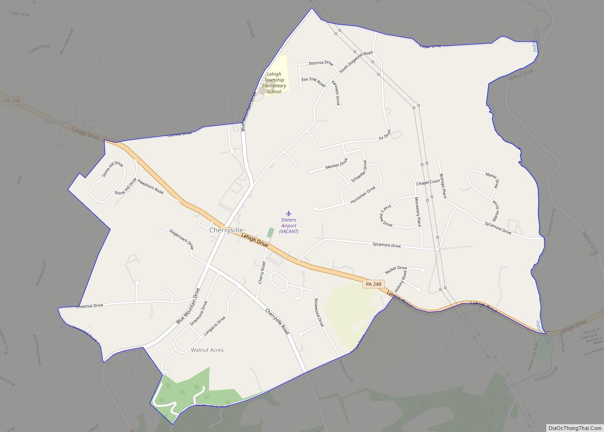 Map of Cherryville CDP, Pennsylvania