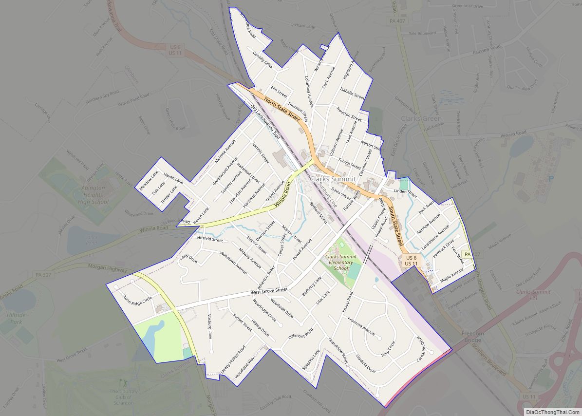 Map of Clarks Summit borough