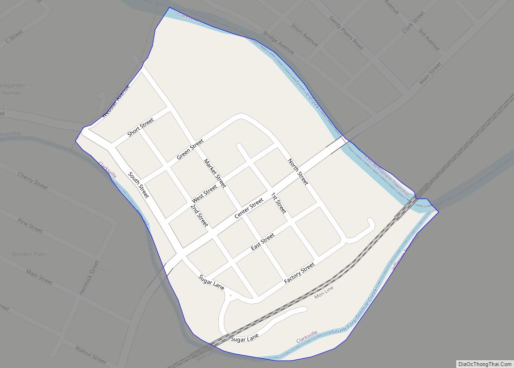 Map of Clarksville borough, Pennsylvania