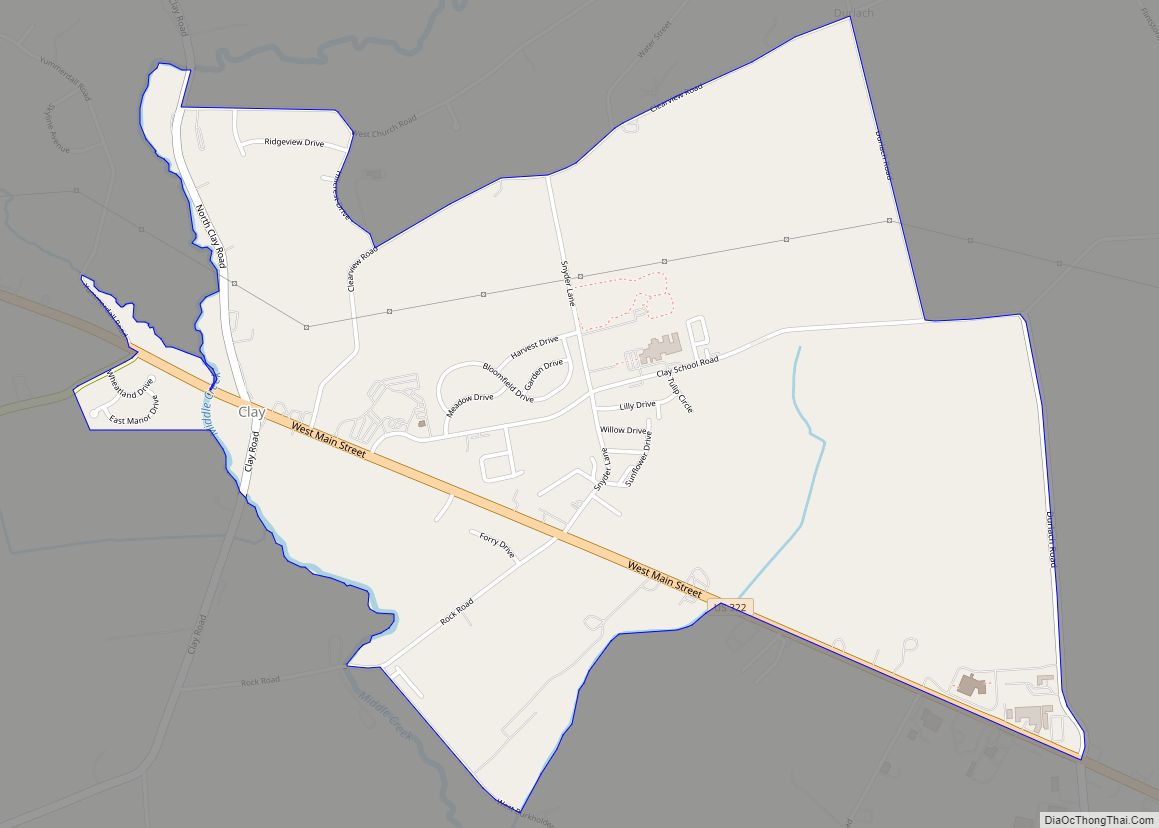 Map of Clay CDP, Pennsylvania