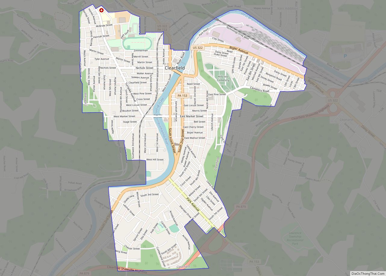 Map of Clearfield borough, Pennsylvania