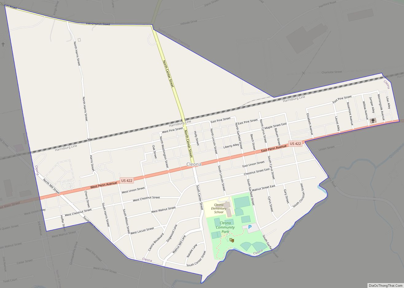 Map of Cleona borough