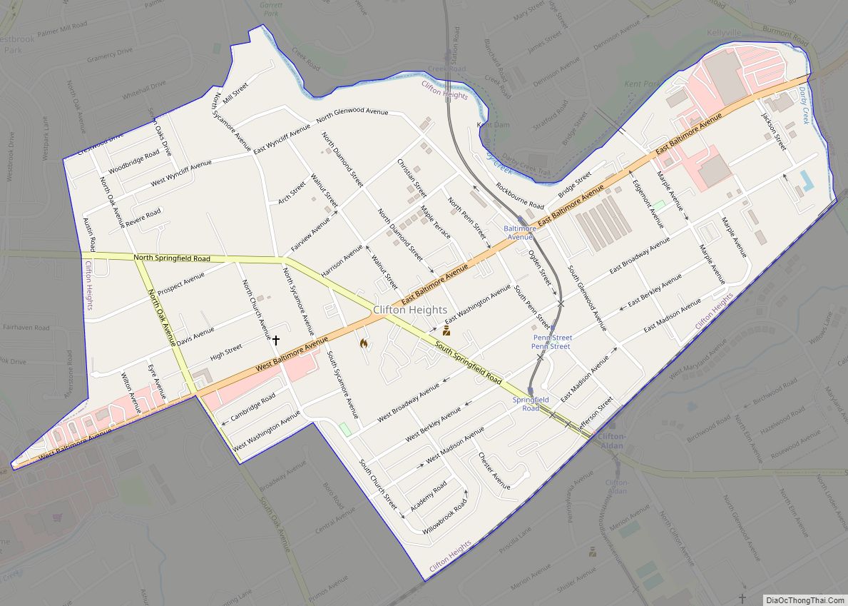 Map of Clifton Heights borough