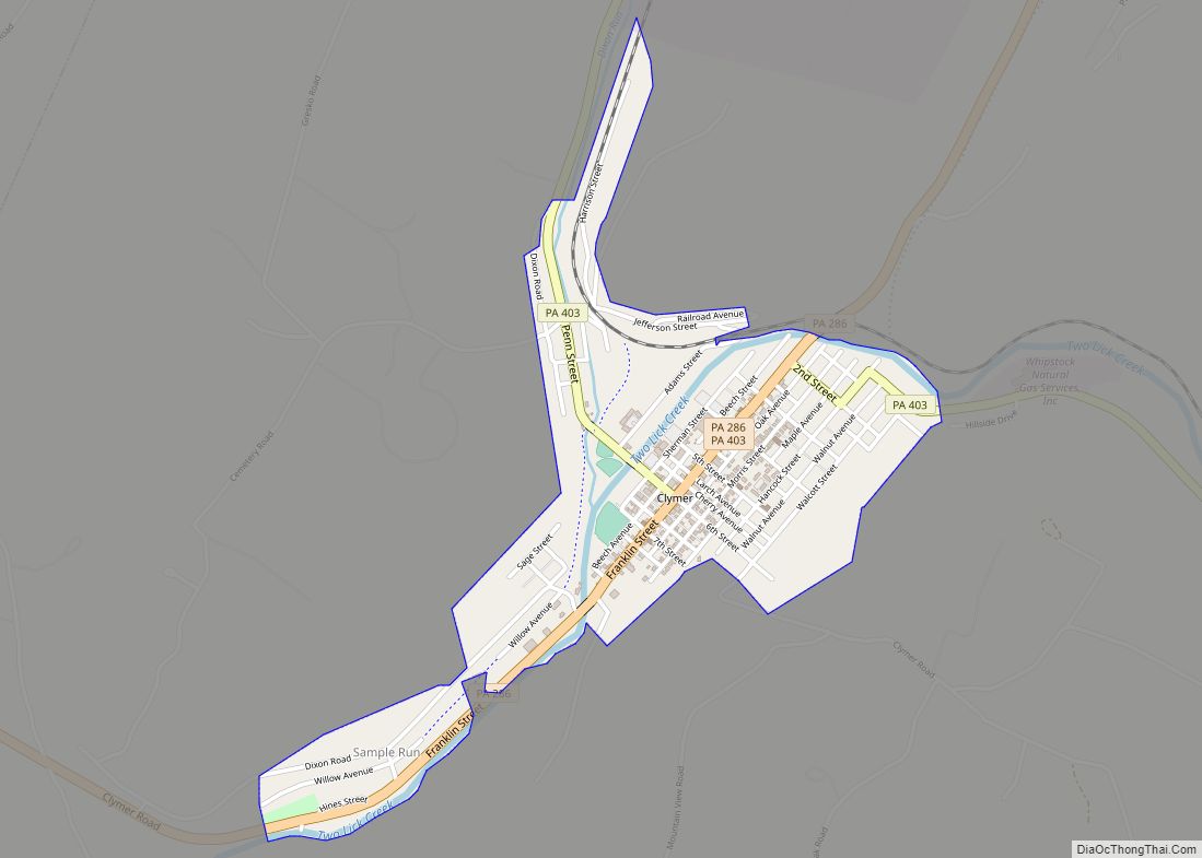 Map of Clymer borough