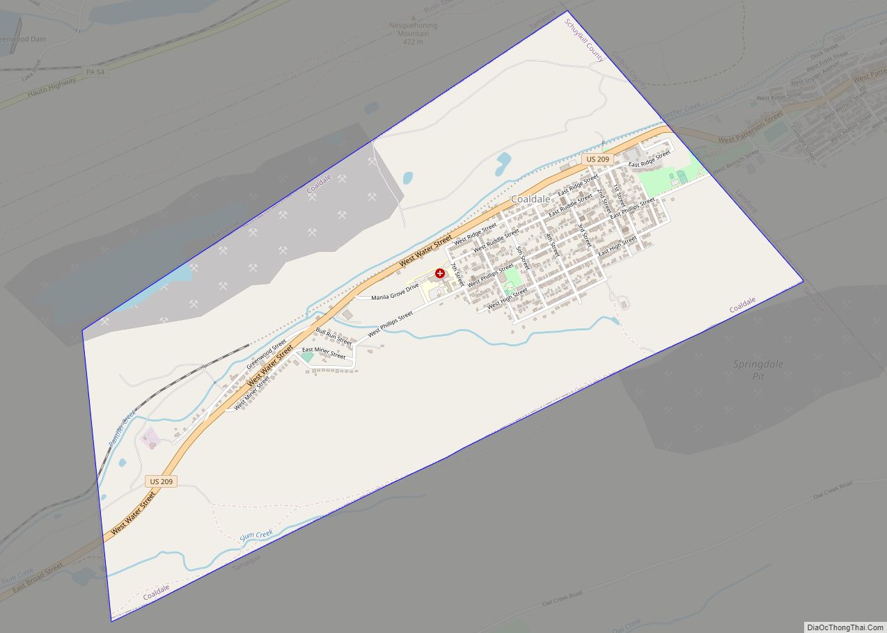 Map of Coaldale borough, Pennsylvania