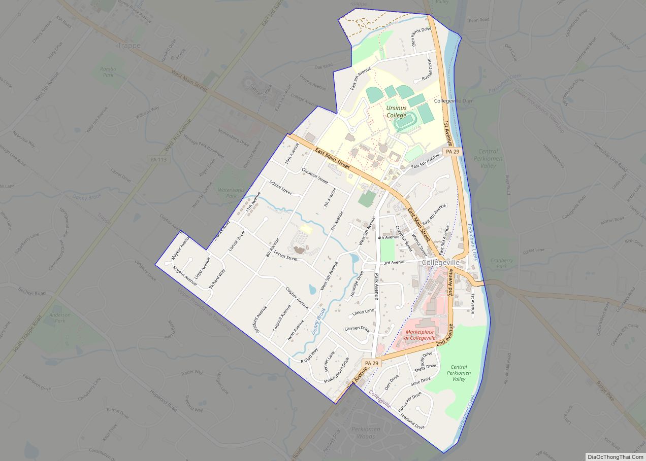 Map of Collegeville borough, Pennsylvania