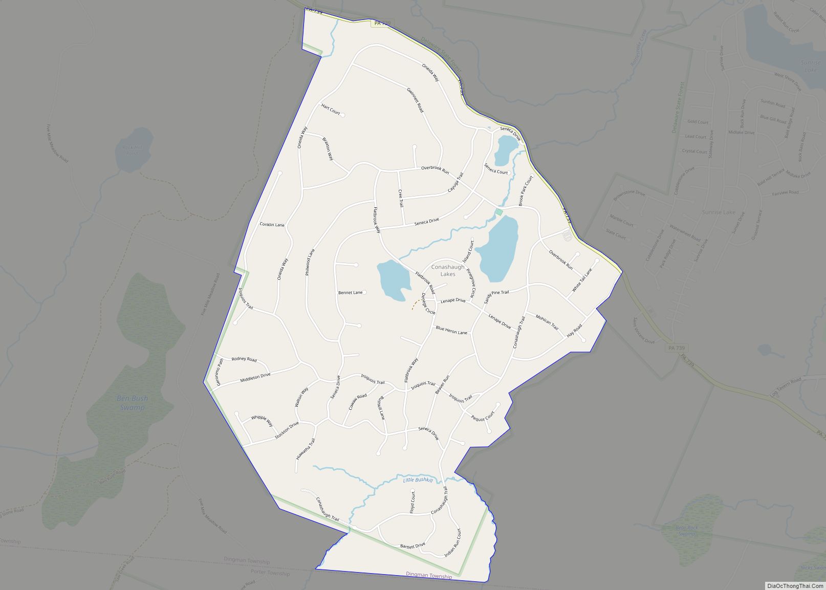 Map of Conashaugh Lakes CDP