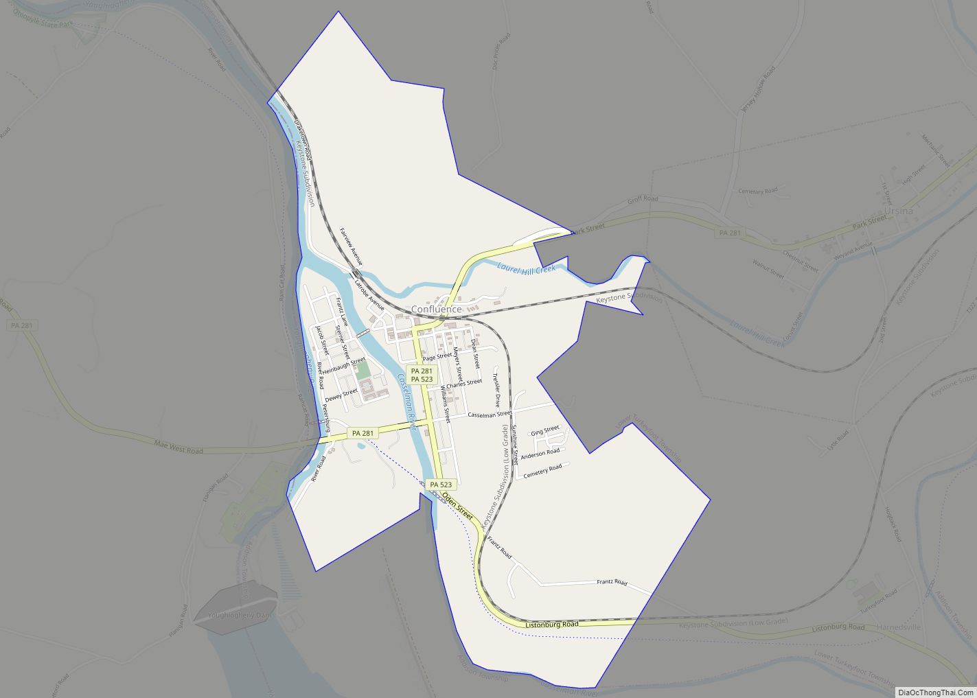 Map of Confluence borough