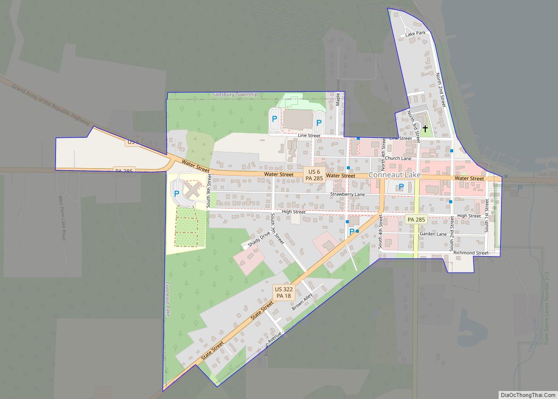 Map of Conneaut Lake borough