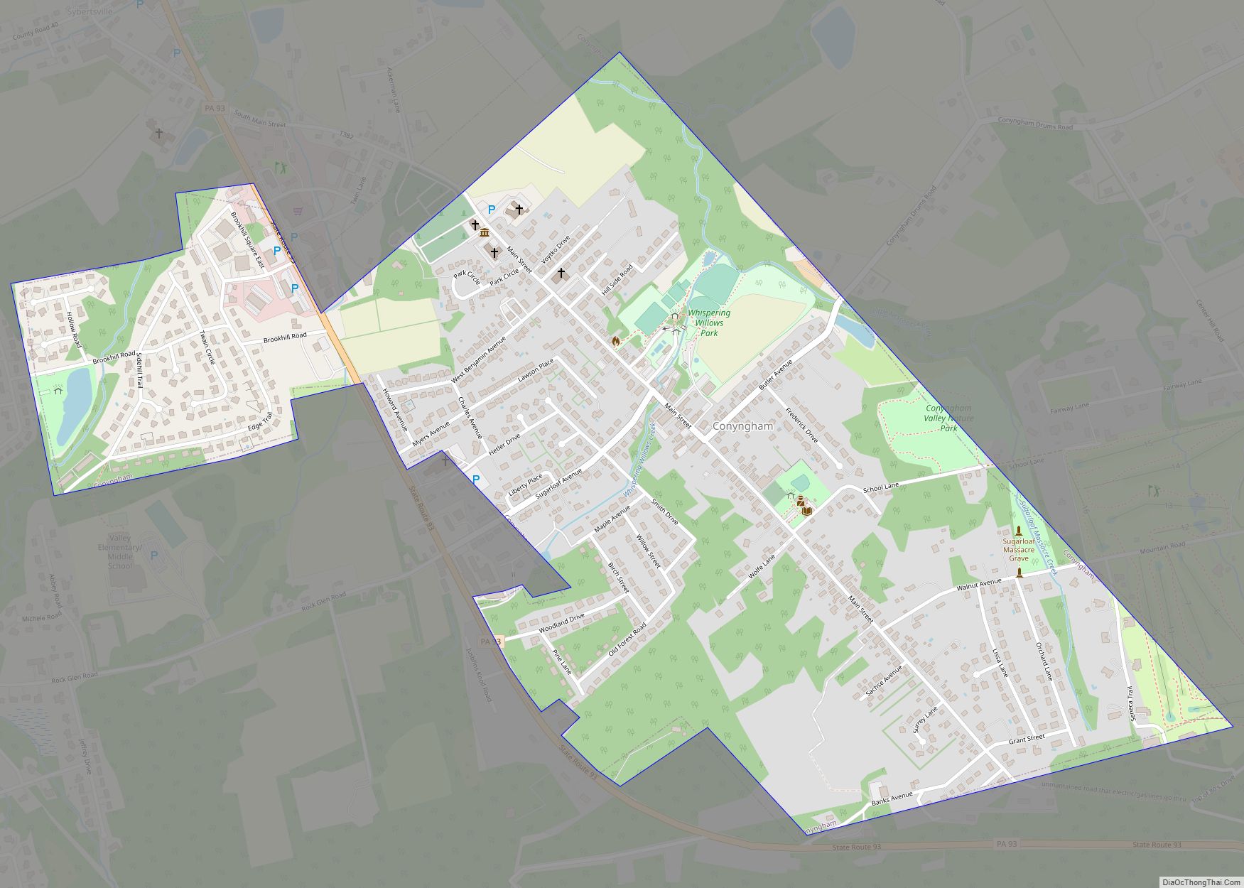 Map of Conyngham borough