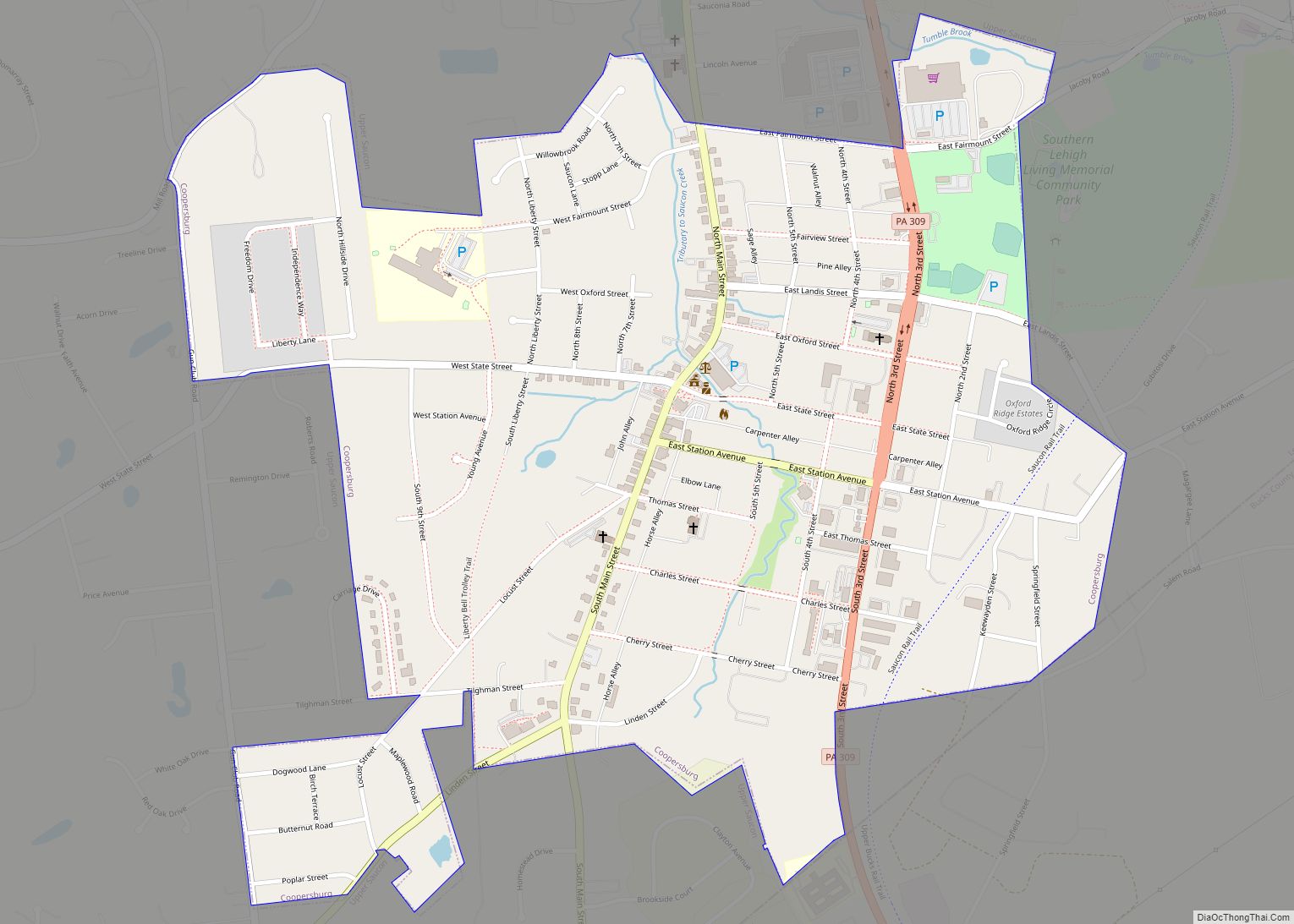 Map of Coopersburg borough