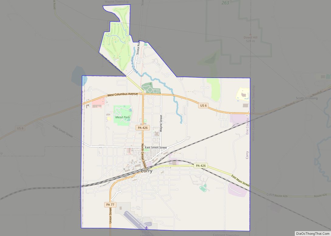 Map of Corry city