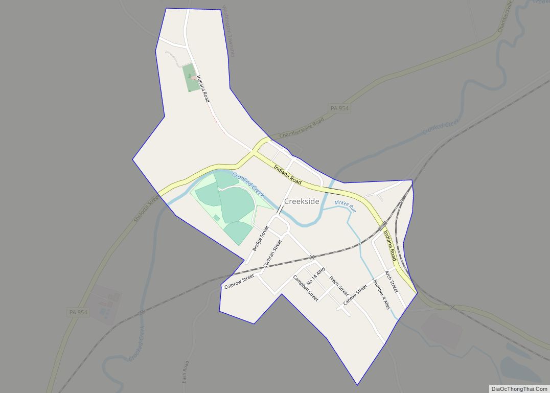 Map of Creekside borough, Pennsylvania