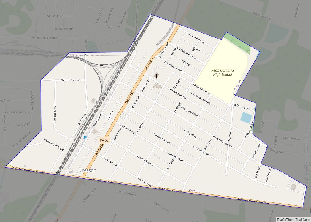 Map of Cresson borough, Pennsylvania