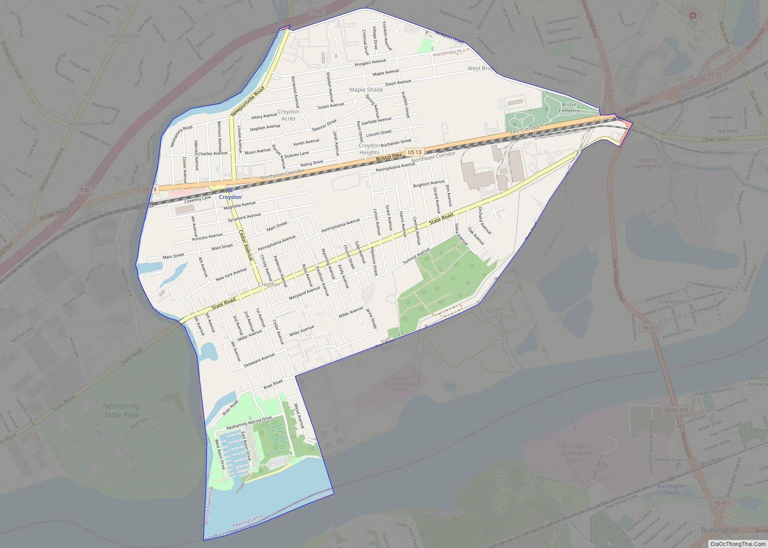 Map of Croydon CDP