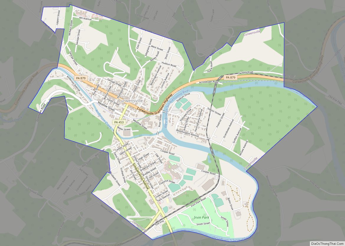 Map of Curwensville borough