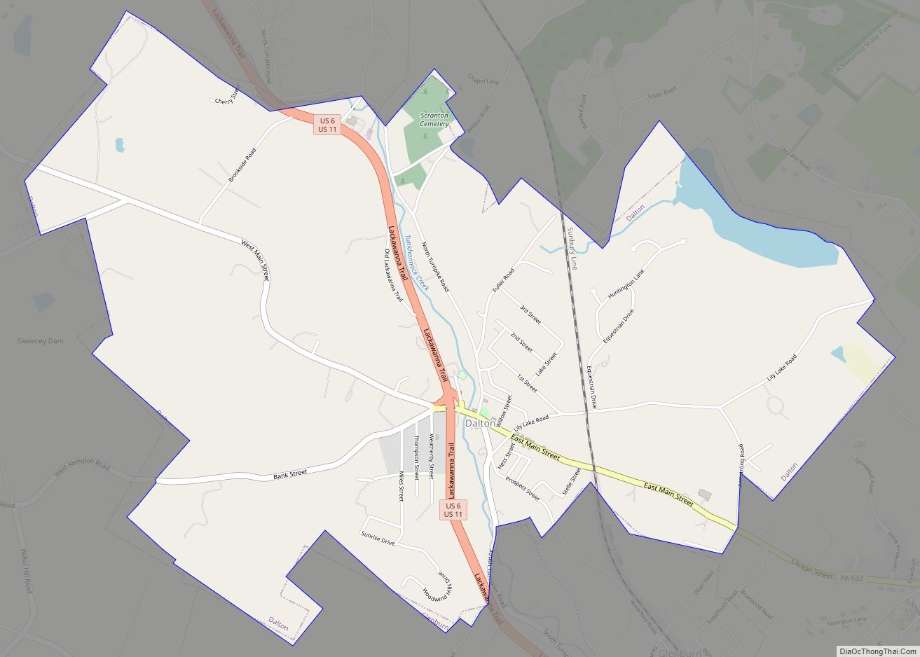 Map of Dalton borough, Pennsylvania