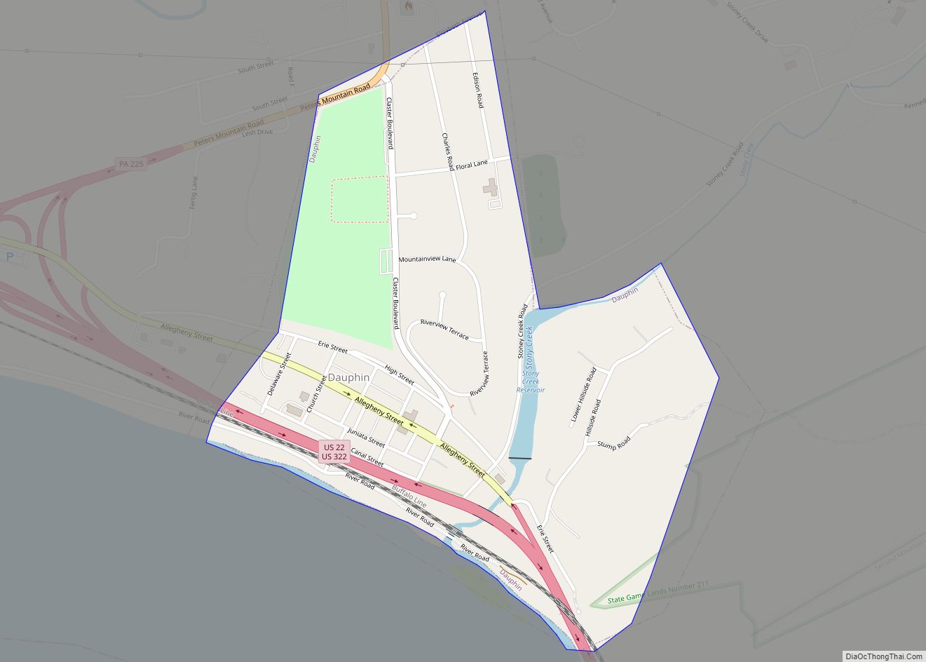 Map of Dauphin borough