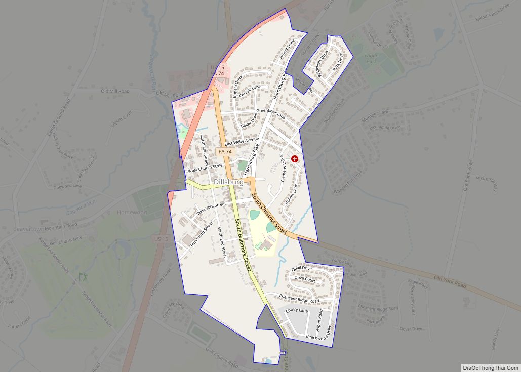 Map of Dillsburg borough