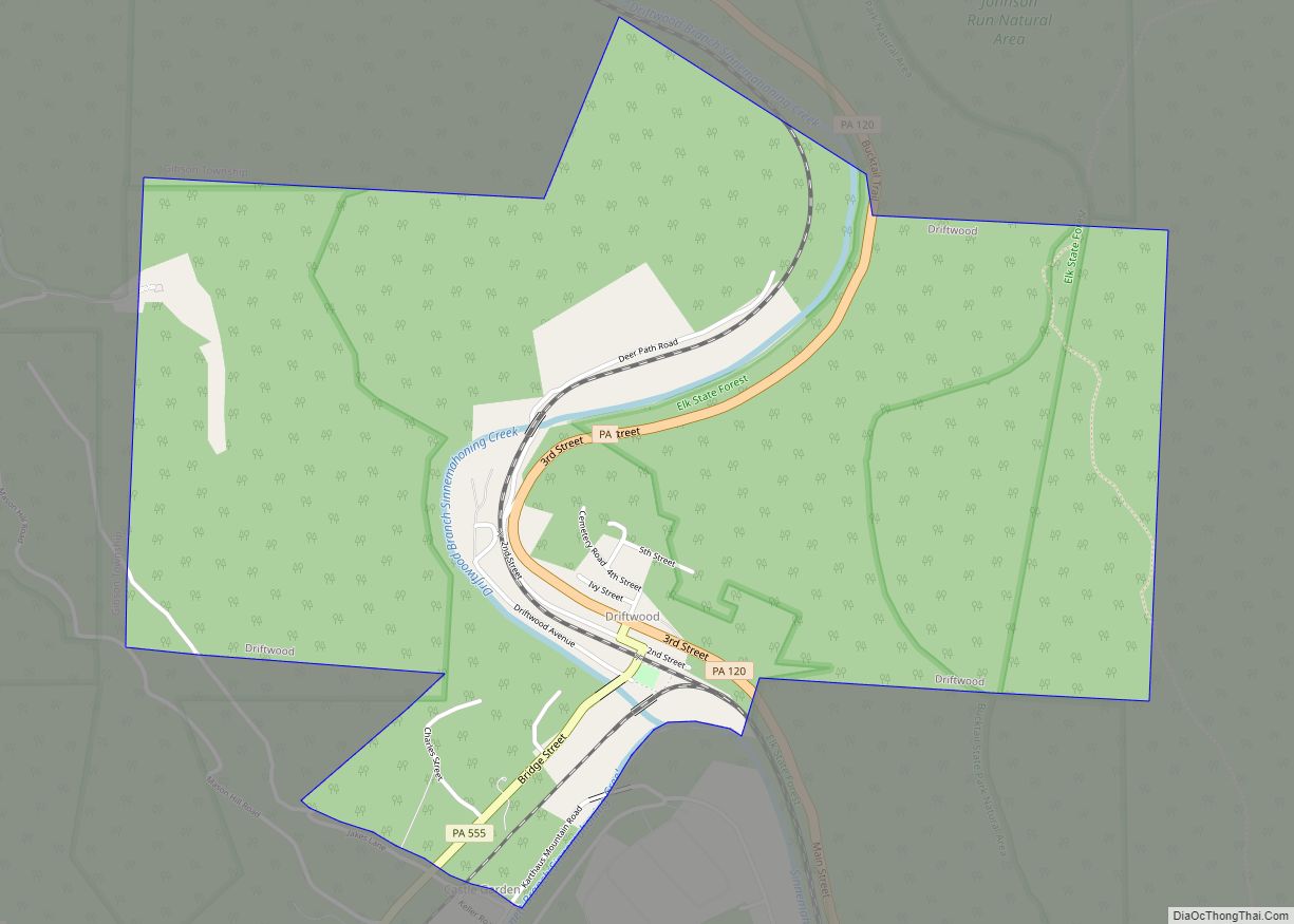 Map of Driftwood borough, Pennsylvania