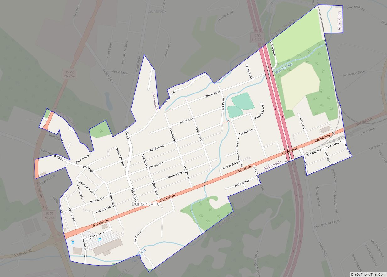 Map of Duncansville borough