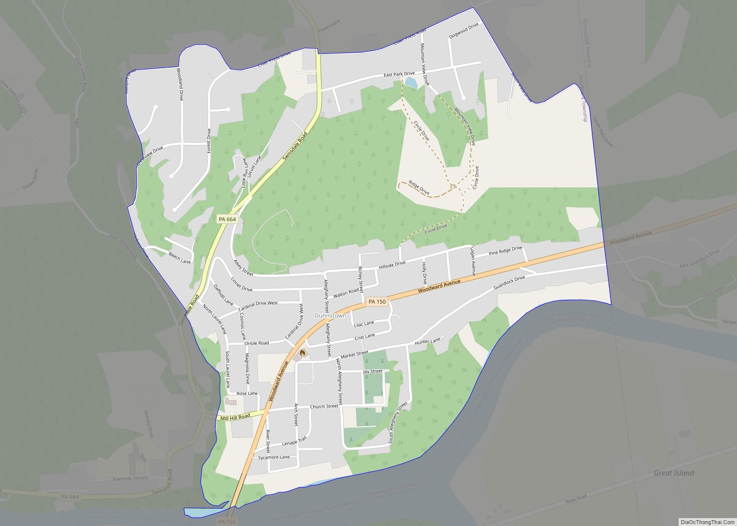 Map of Dunnstown CDP