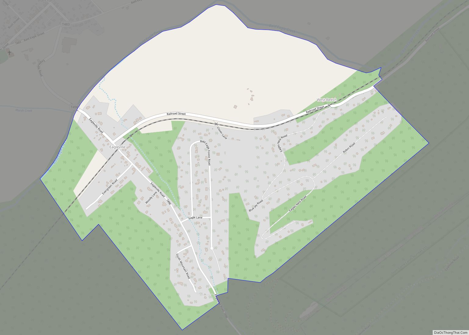 Map of Eagleville CDP, Pennsylvania