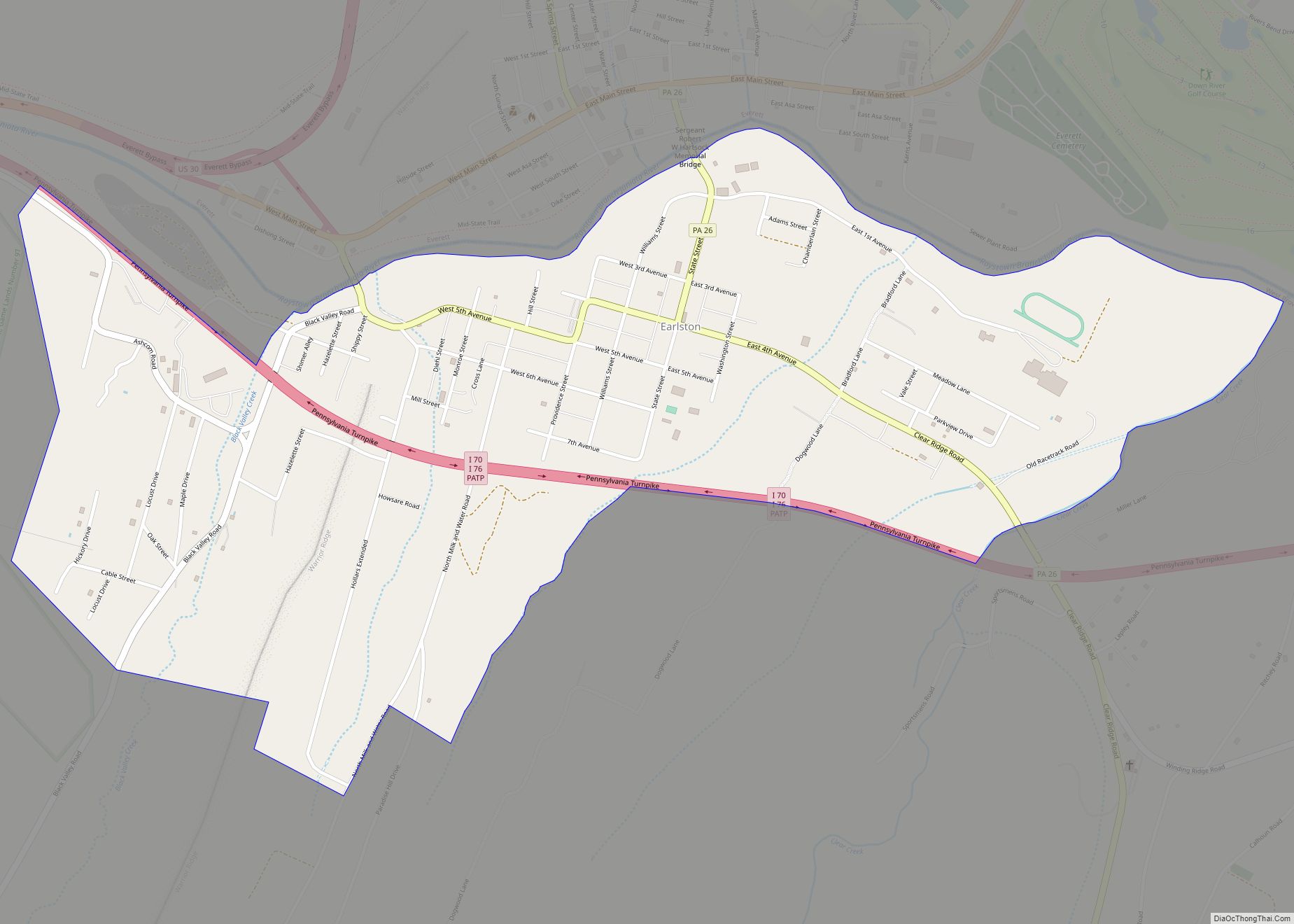 Map of Earlston CDP