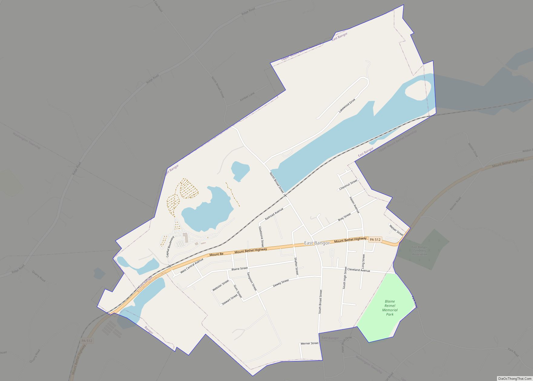 Map of East Bangor borough