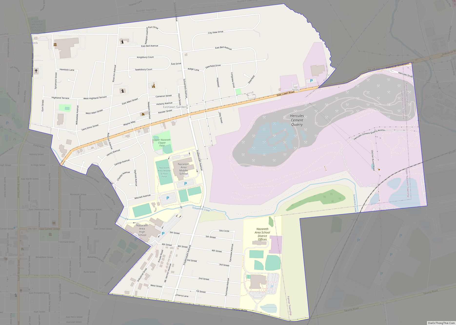 Map of Eastlawn Gardens CDP