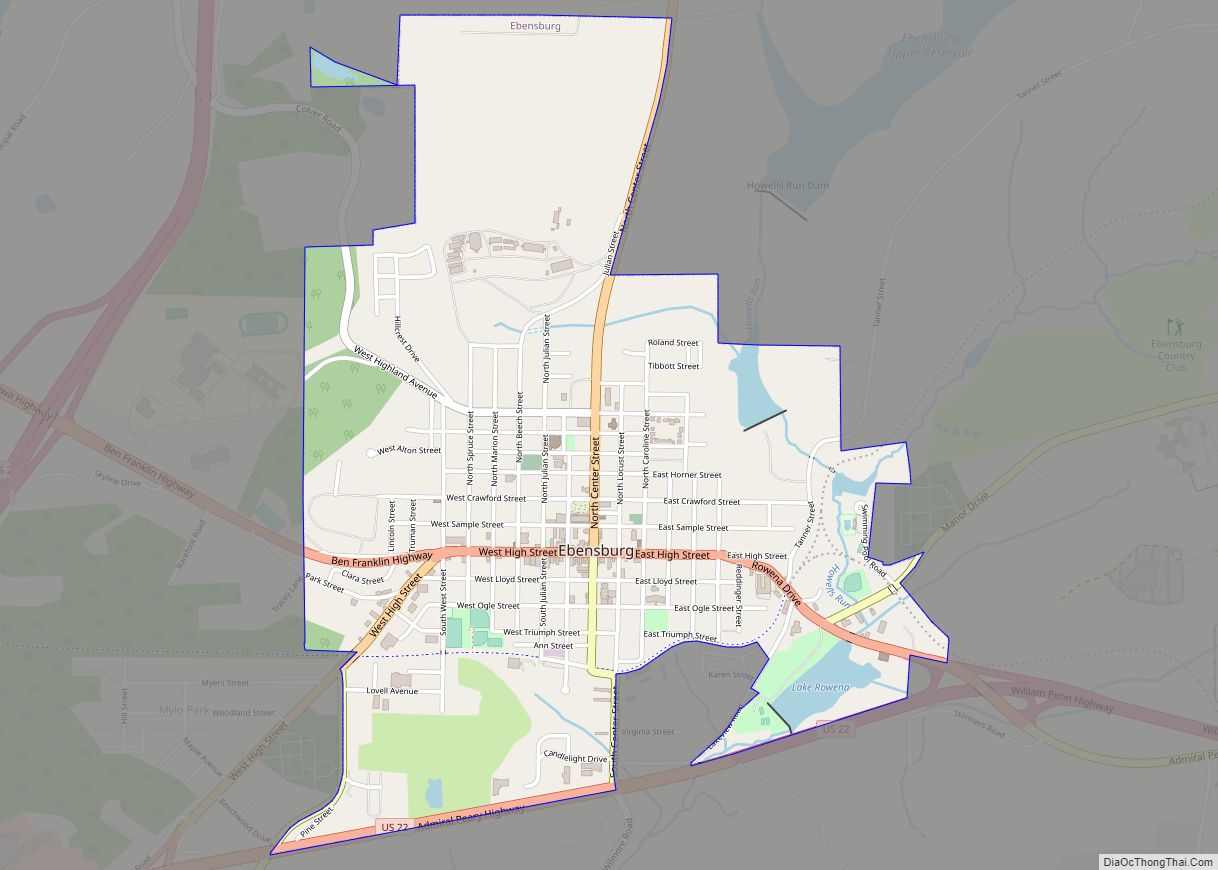 Map of Ebensburg borough