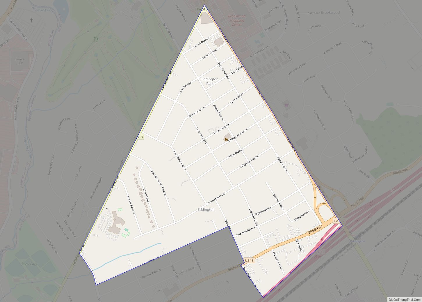 Map of Eddington CDP