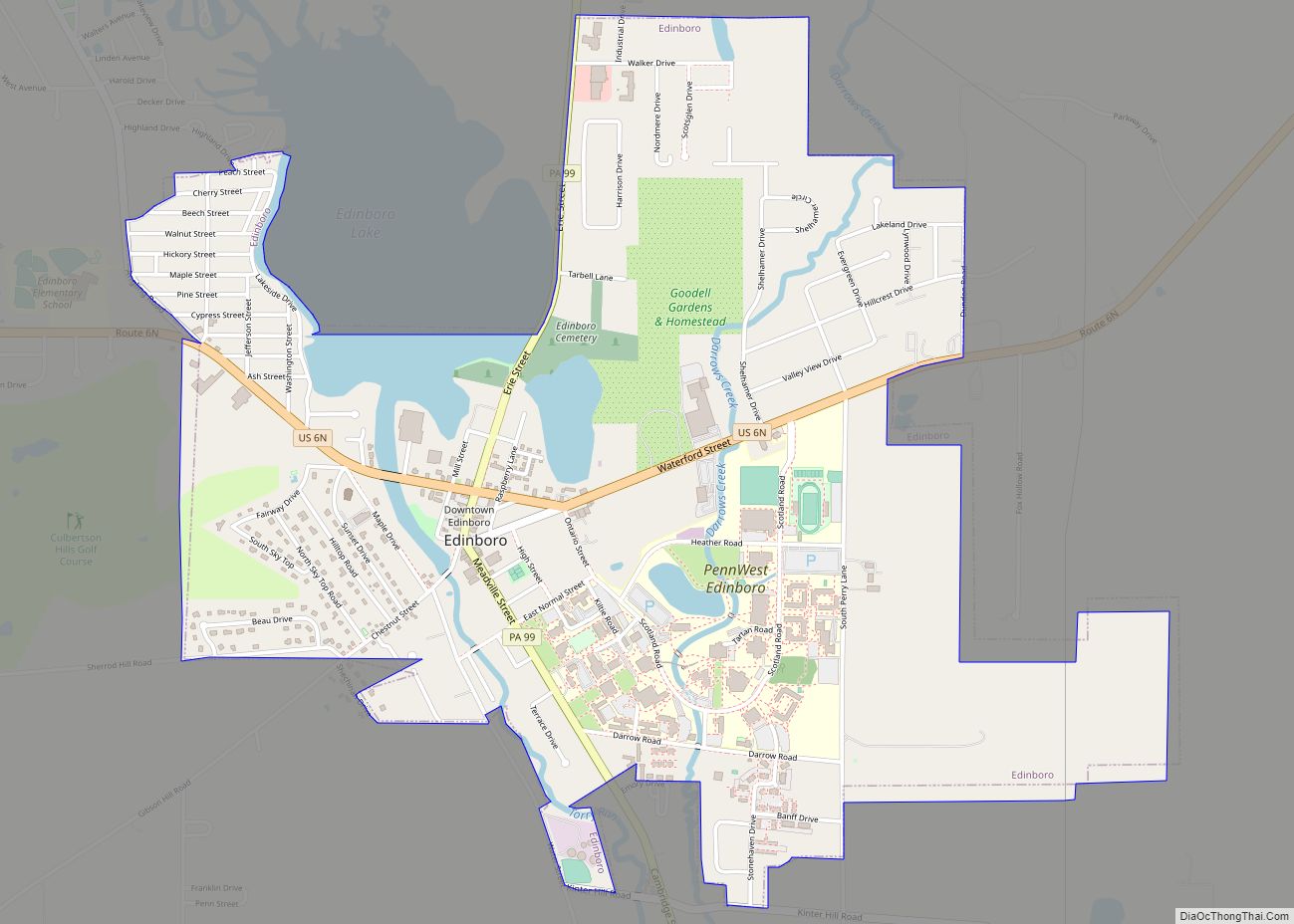 Map of Edinboro borough