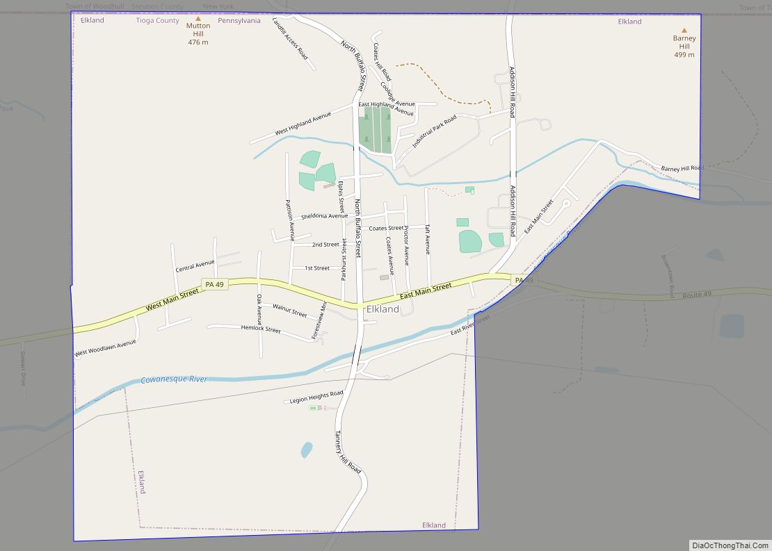 Map of Elkland borough