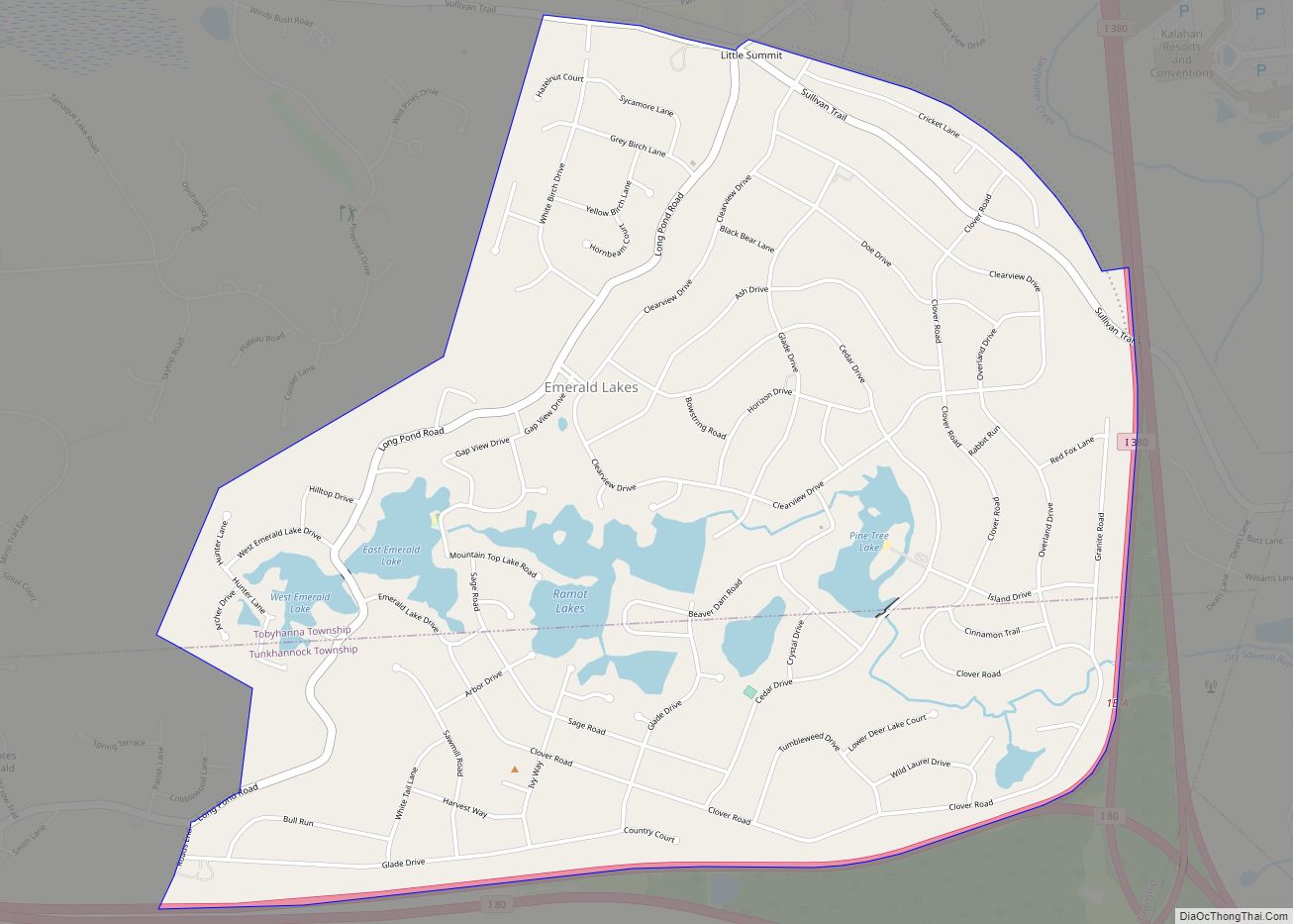 Map of Emerald Lakes CDP