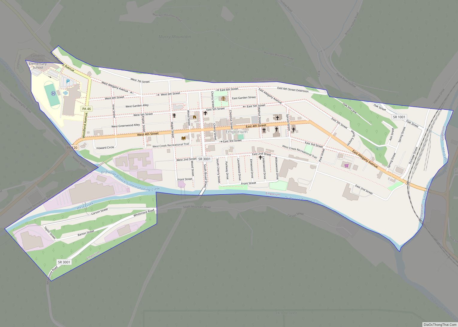 Map of Emporium borough