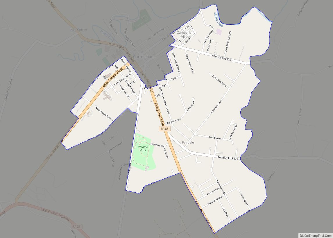 Map of Fairdale CDP, Pennsylvania