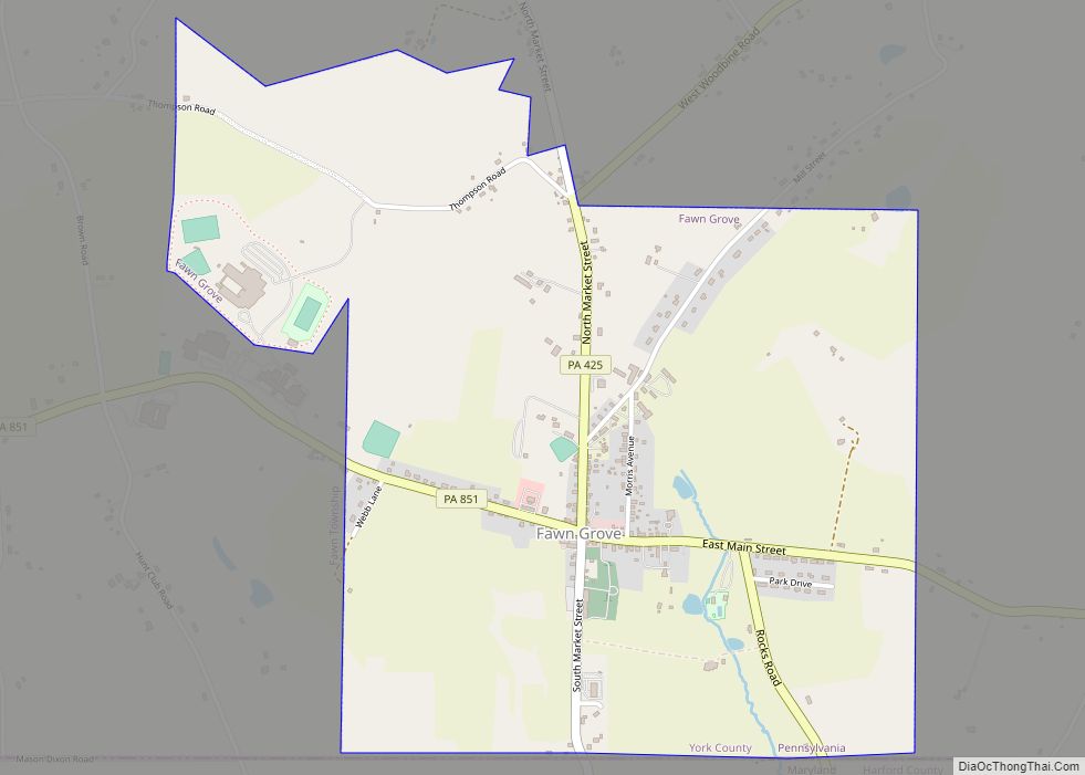 Map of Fawn Grove borough