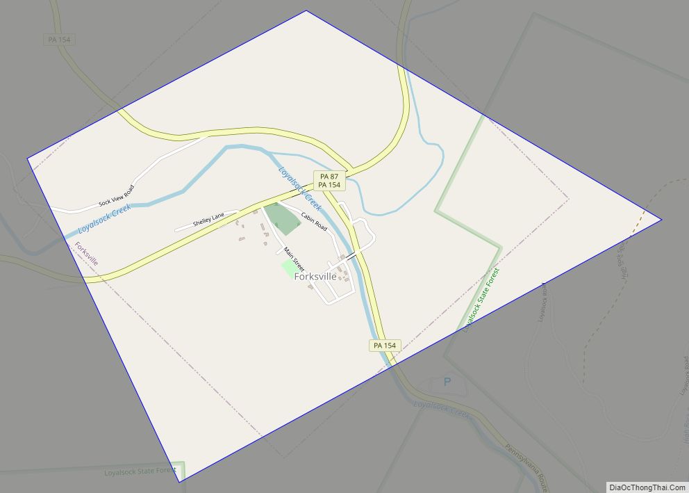 Map of Forksville borough