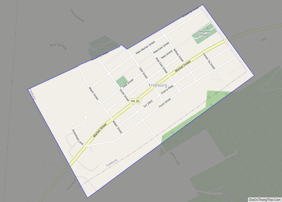 Map of Freeburg borough, Pennsylvania