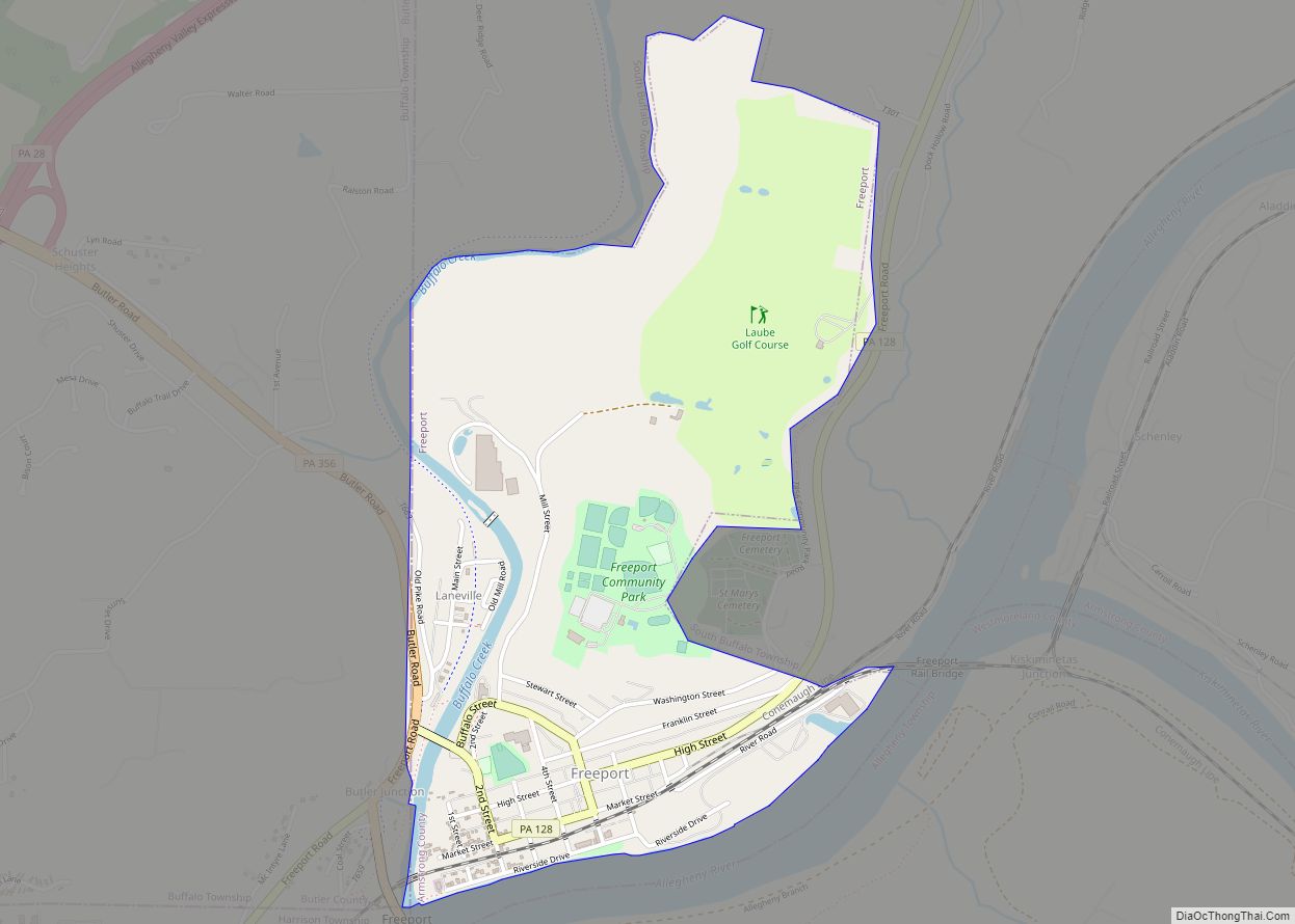 Map of Freeport borough, Pennsylvania