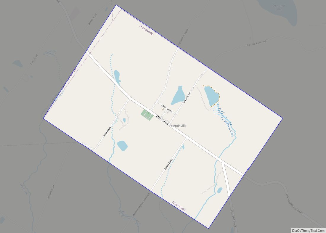 Map of Friendsville borough, Pennsylvania