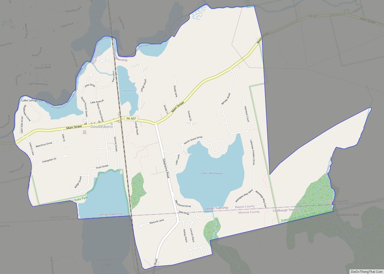 Map of Gouldsboro CDP