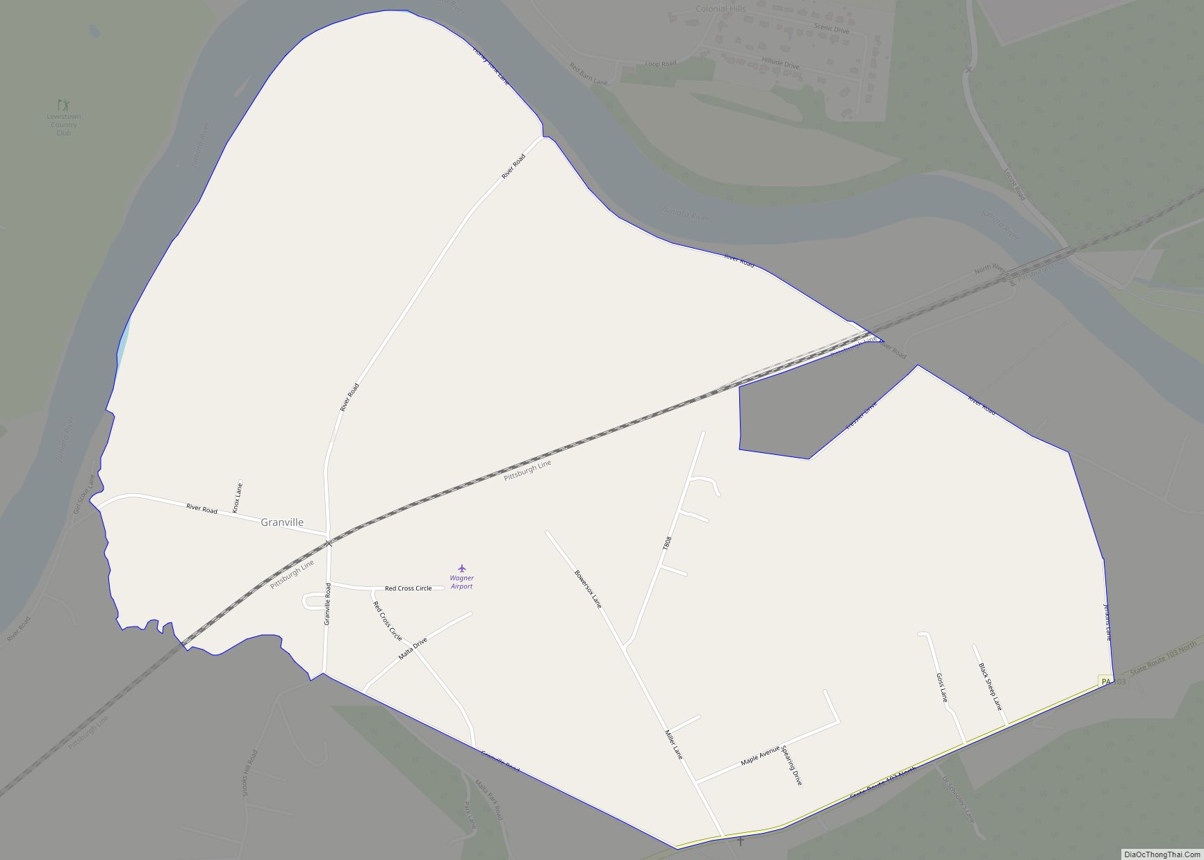 Map of Granville CDP, Pennsylvania