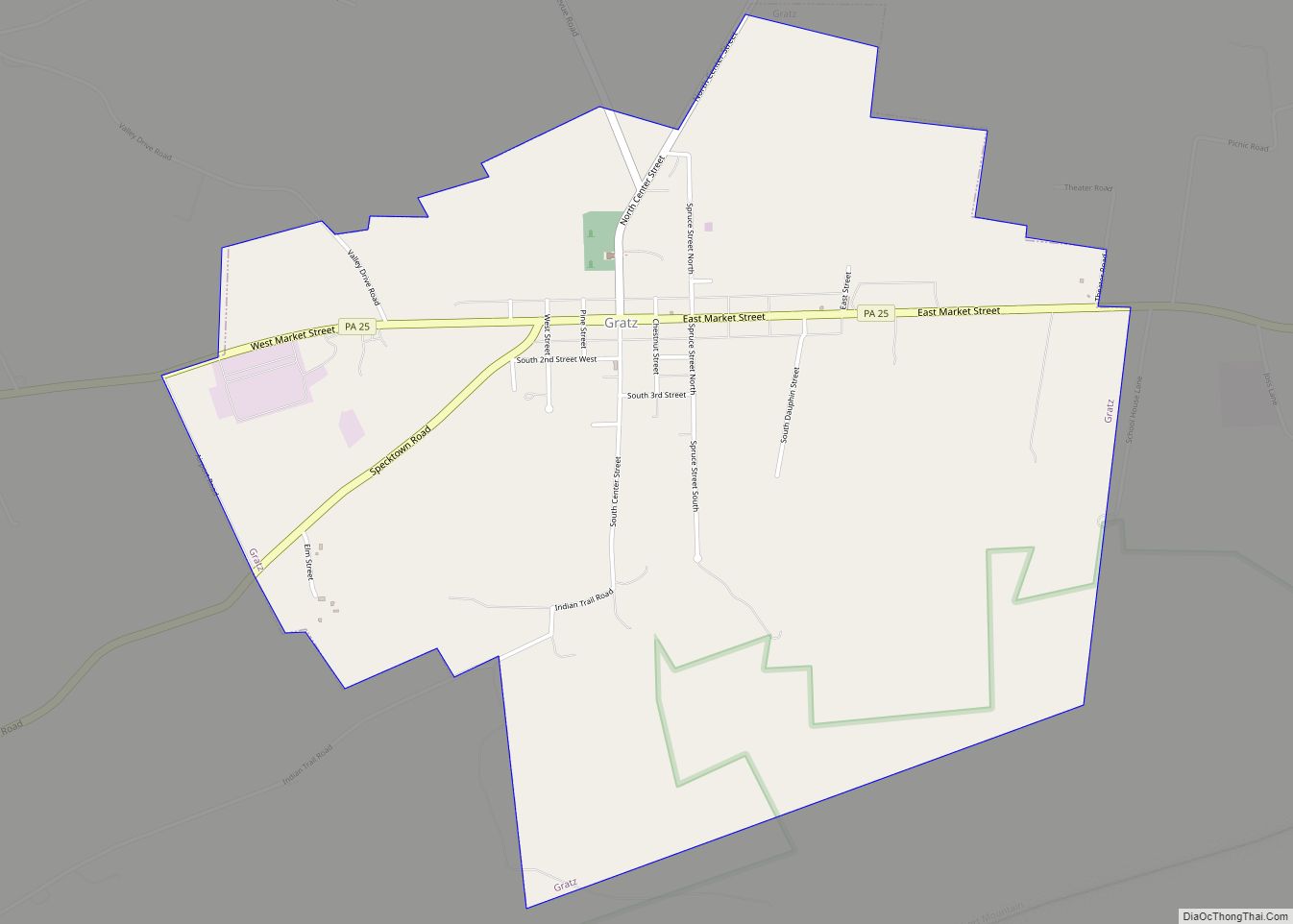 Map of Gratz borough, Pennsylvania